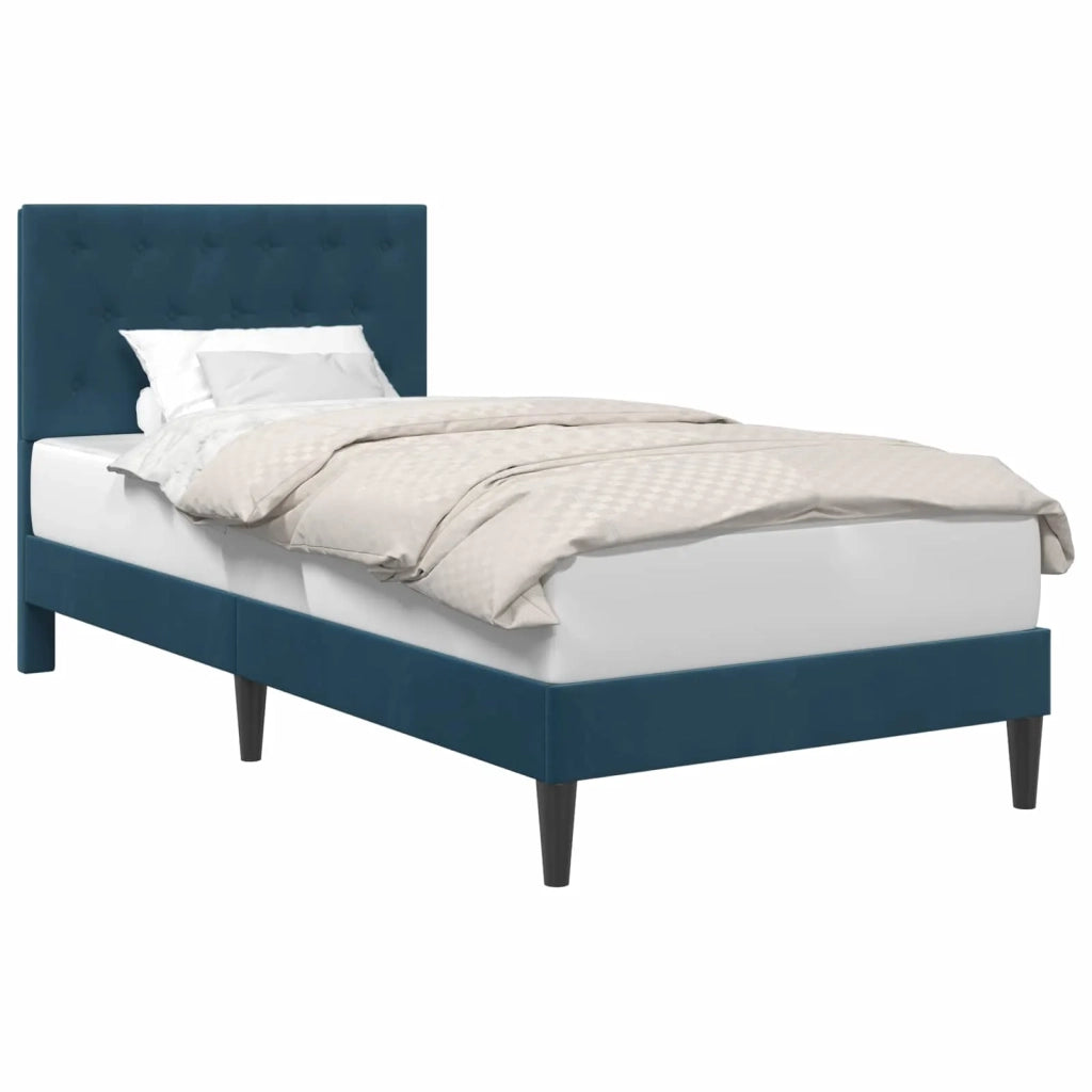 Struttura del letto con testiera Blu 80 x 200 cm Velluto 42027630