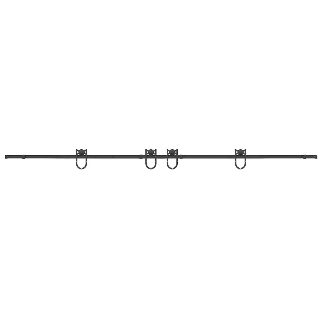 Kit di Binari per Porte Scorrevoli 366 cm Acciaio Nero 3295793