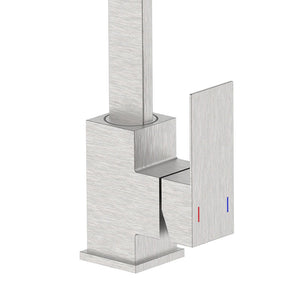 Rubinetto lavello bocca alta in acciaio spazzolato con risparmio acqua – Serie Manhattan