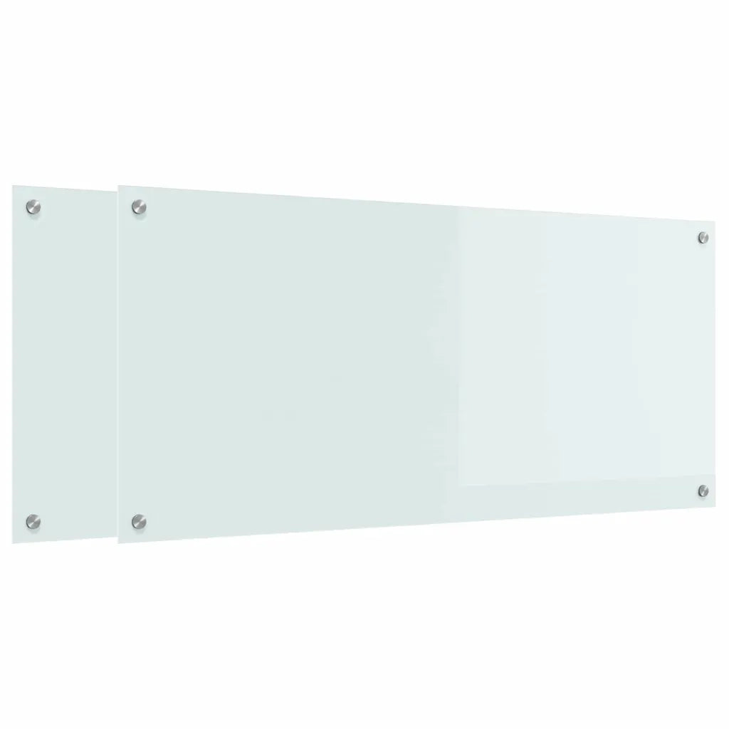 Schienale da cucina 2 pcs Bianco 110 x 50 cm vetro temperato 3415483