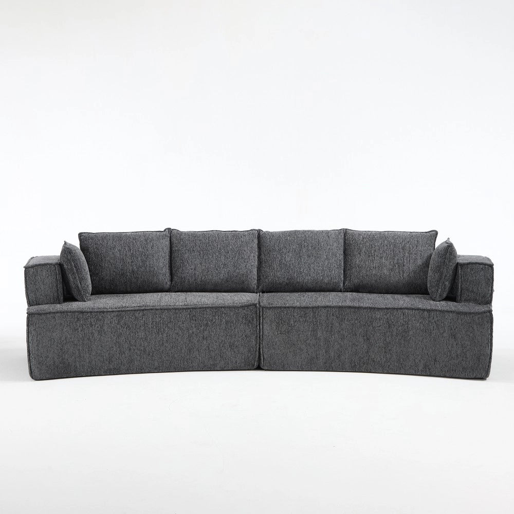 Divano 2 posti ¨C Minimal ¨C grigio scuro velluto imbottito