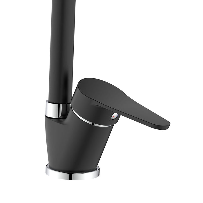 Miscelatore lavello bocca alta nero opaco con risparmio acqua – Serie Allen