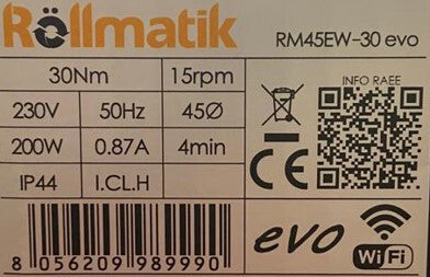 Motore per tapparelle Wi-Fi integrato (controllo da smartphone). Portata 30Nm - 60Kg