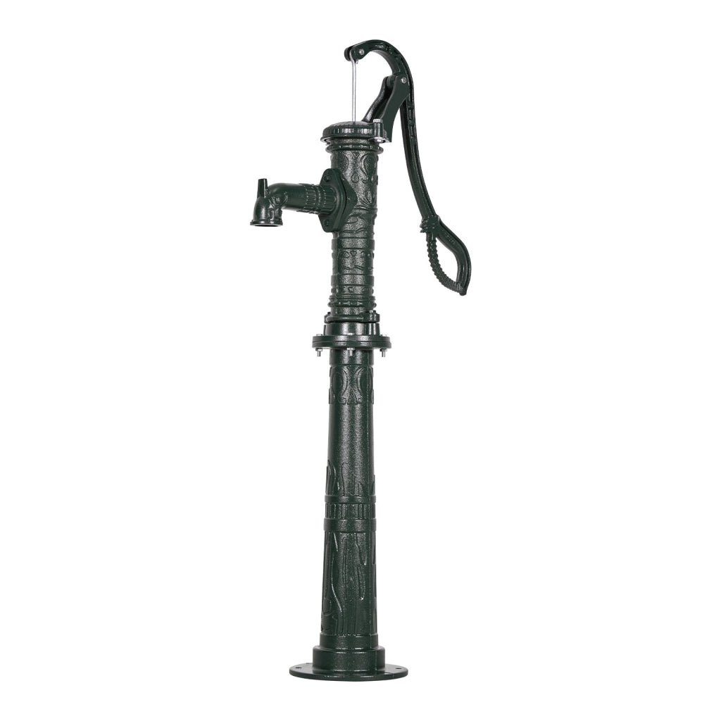 Pompa manuale per pozzo in ghisa con base HC-1010 verde, sollevamento max 6 m per giardino e stagno, robusta e resistente