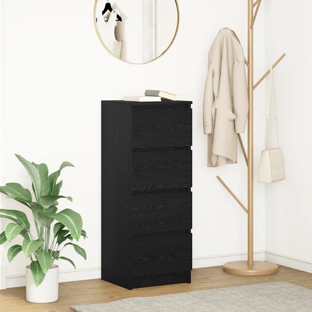 Credenza-Buffet-Armadio da cucina Rovere Nero 37,5x35x99 cm in Legno Multistrato