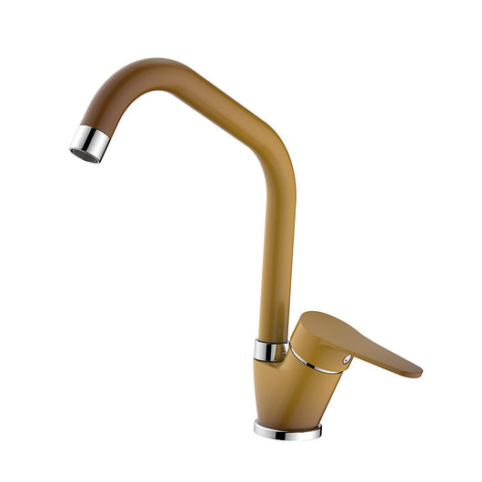 Miscelatore lavello bocca alta finitura terra di Francia con risparmio acqua – Serie Allen