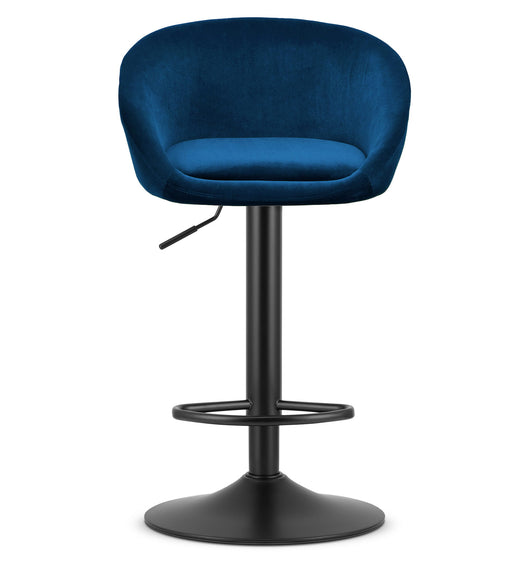 Sgabello in velluto VALORA EAST - Blu navy per soggiorno, cucina, sala da pranzo