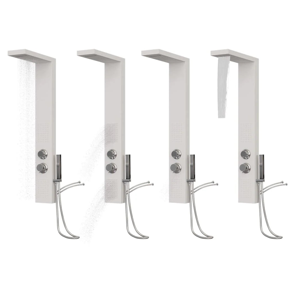 Sistema di pannelli doccia in alluminio e plastica per bagno interno 114 cm bianco 02_0003117