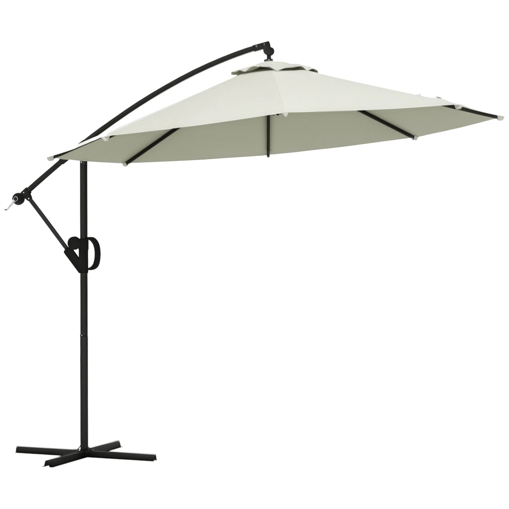 Ombrellone da Giardino ¨C Zephmum ¨C Bianco Crema ?3x2.6 m 8 Stecche Alluminio