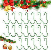 Haken per palline di Natale - Set da 100 pezzi - Mini-hangers riciclabili - Verde - Decorazione per albero di Natale