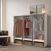 Armadio Aperto, 180x35x145cm, Camera da letto, Vestiti, scarpe, Bianco RF3485