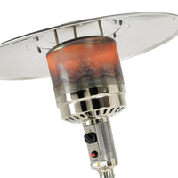 STUFA A GAS BOMBOLA GPL FUNGO DA ESTERNO PORTATILE ACCIAIO RISCALDA 20 MQ BIANCO PATIO LUX