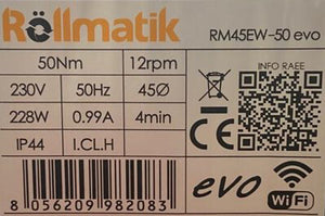 Motore per tapparelle Wi-Fi integrato (controllo da smartphone). Portata 50Nm - 100Kg