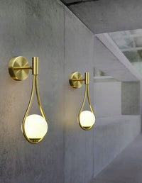 Lampada Da Parete Vetro Palla Gold APP603-1W
