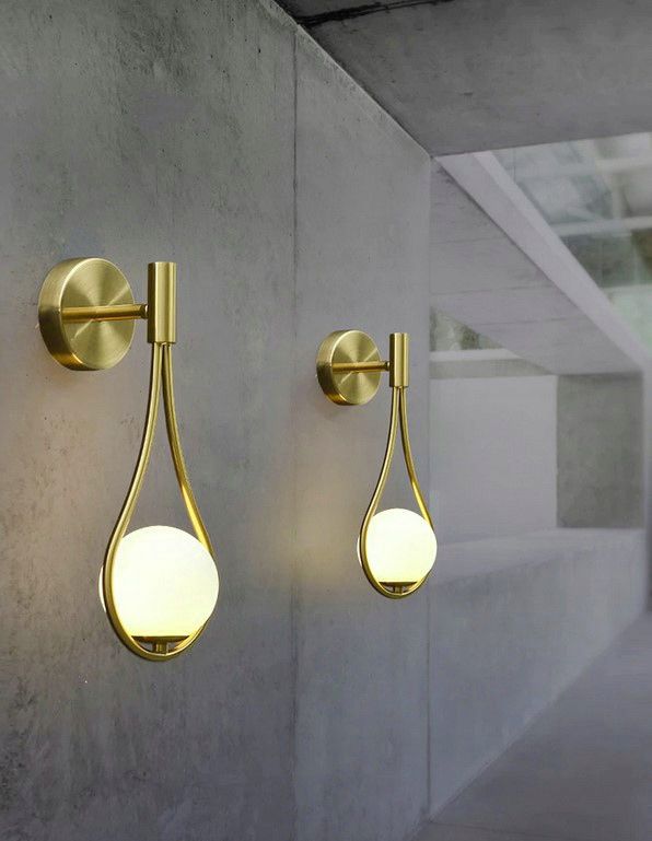 Lampada Da Parete Vetro Palla Gold APP603-1W