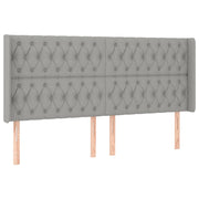 Testiera | Testata ad Orecchio Grigio Chiaro 203x16x118/128 cm in Tessuto