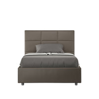 Letto Matrimoniale 160x190 cm con Rete Mika Cappuccino