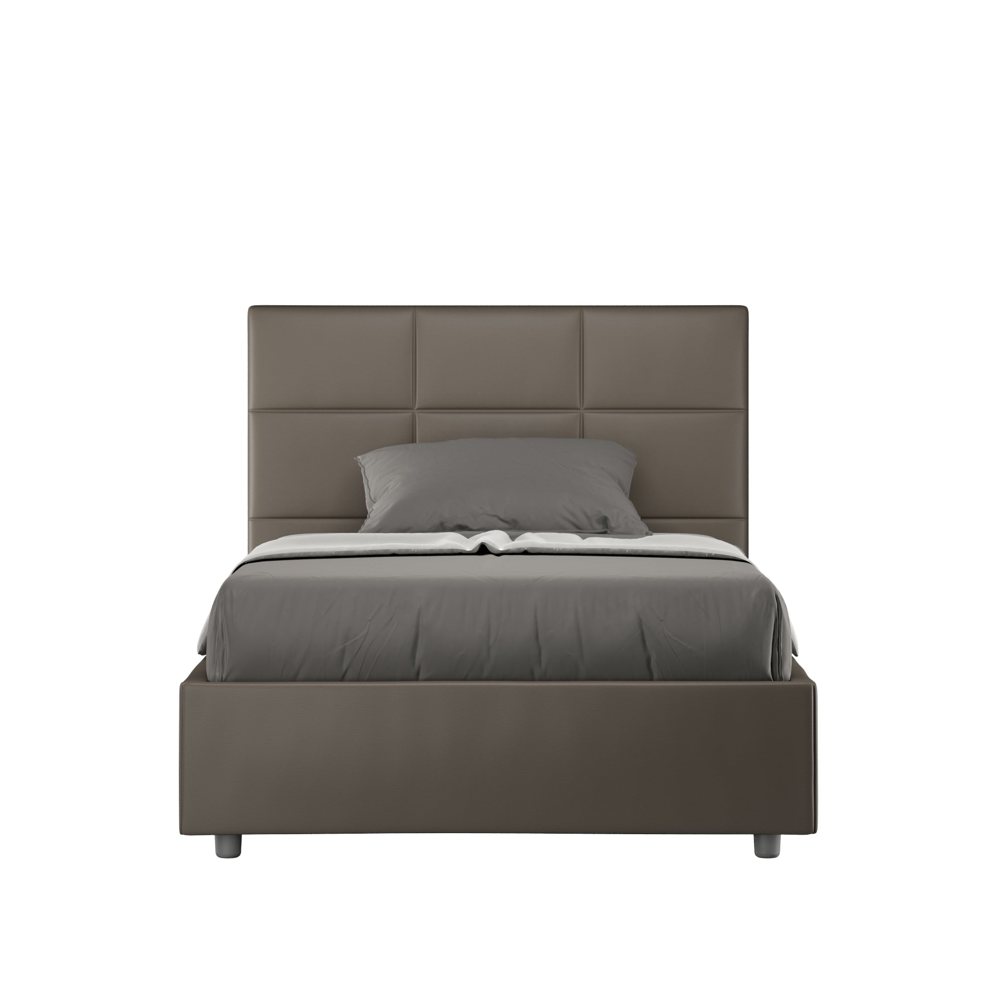 Letto Matrimoniale 160x190 cm con Rete Mika Cappuccino