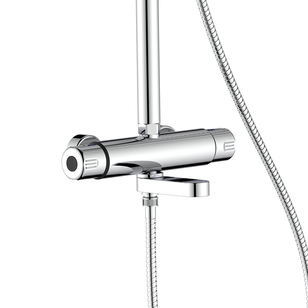 Colonna doccia cromata con braccio e asta estensibili - Serie Samoa