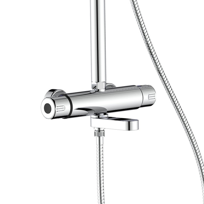 Colonna doccia cromata con braccio e asta estensibili - Serie Samoa