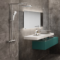 Colonna doccia cromata con braccio e asta estensibili - Serie Samoa