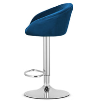 Sgabello in velluto VALORA EAST - Blu navy per soggiorno e cucina CODICE 3993