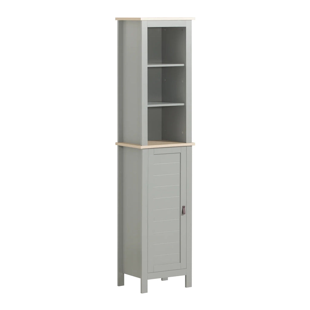 Mobiletto alto per bagno Mobile a colonna bagno salvaspazio con 3 scomparti a giorno e1 anta 39x30x169cm BZR68-HG SoBuy