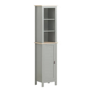 Mobiletto alto per bagno Mobile a colonna bagno salvaspazio con 3 scomparti a giorno e1 anta 39x30x169cm BZR68-HG SoBuy