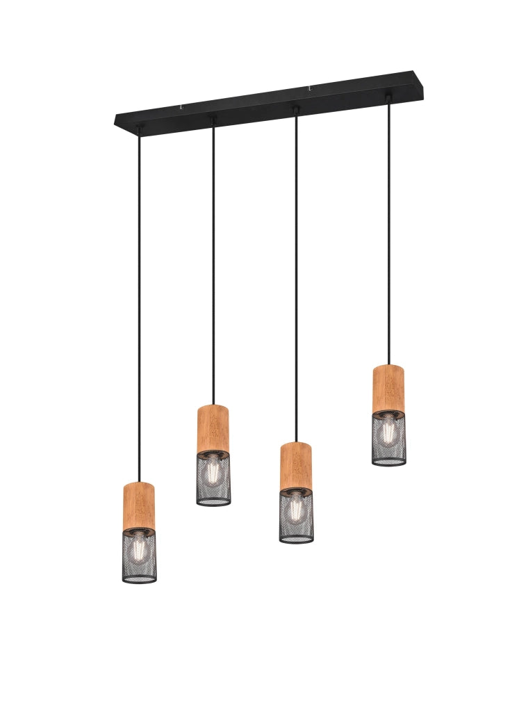 Lampada a Sospensione da Interno a LED in Metallo Nero Opaco