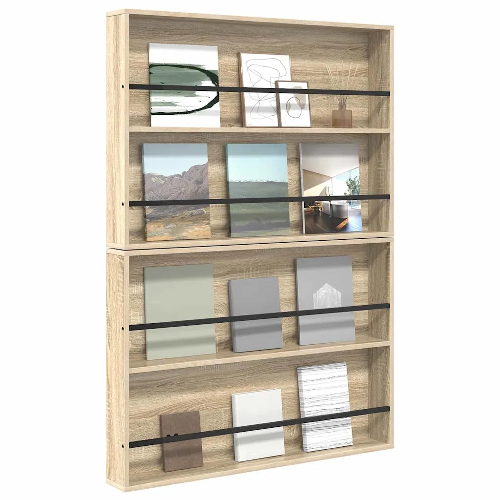 Scaffale per riviste 2 pcs Rovere Sonoma 100 x 12 x 70 cm