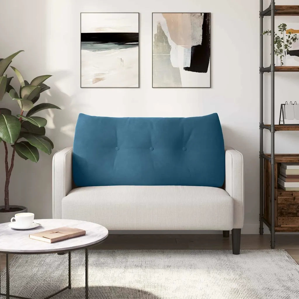 Cuscino per Schiena Blu 100 x 24 x 50 cm Velluto