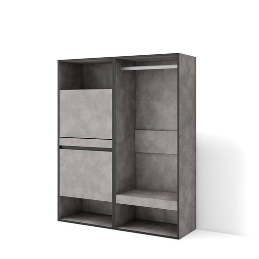 Scarpiera, 120x35x145cm, Camera da letto, Armadio Aperto, grigio cemento RF3519