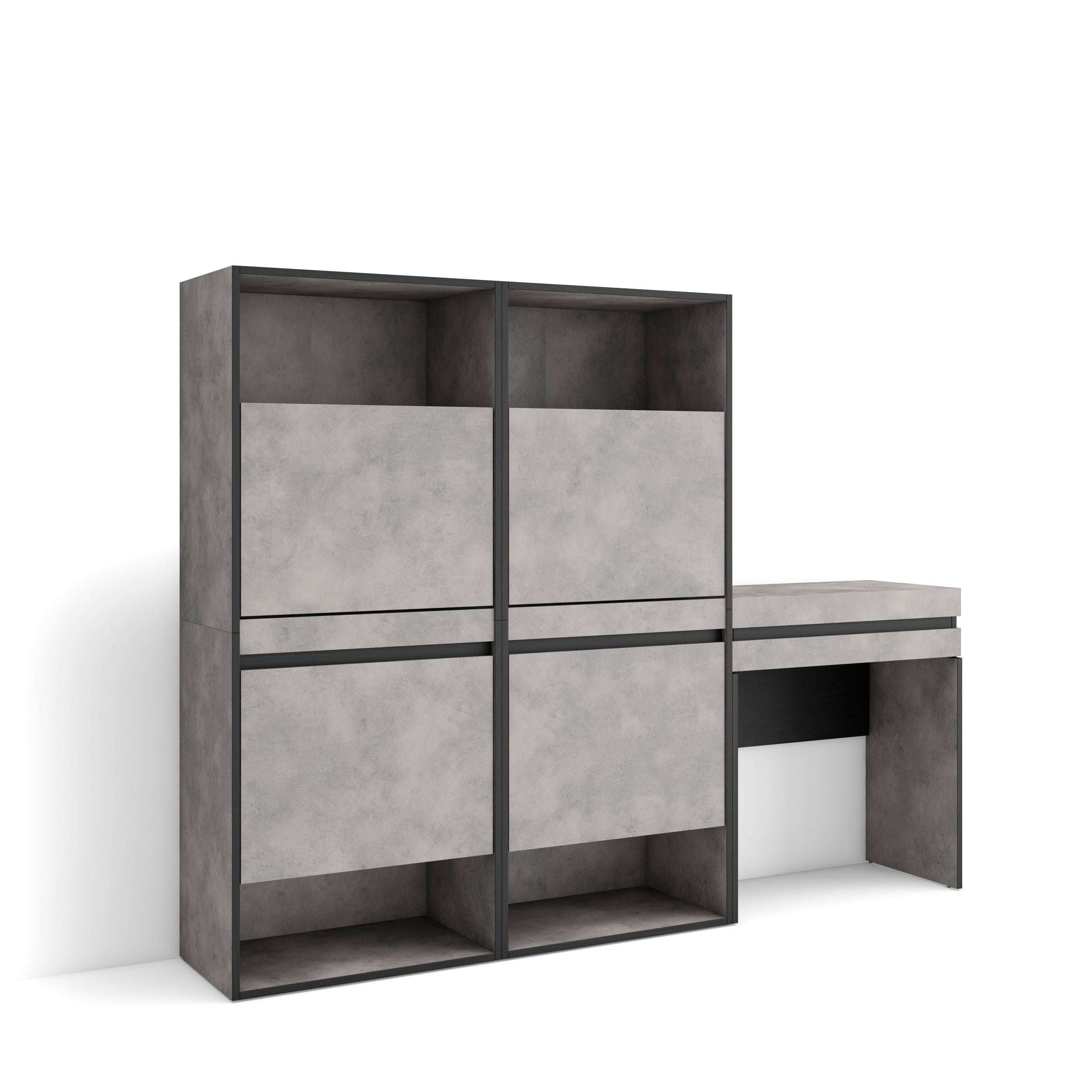 Scarpiera, 190x35x145cm, Camera da letto, Tavolo da toeletta, grigio cemento RF3531