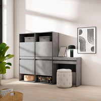 Scarpiera, 190x35x145cm, Camera da letto, Tavolo da toeletta, grigio cemento RF3531