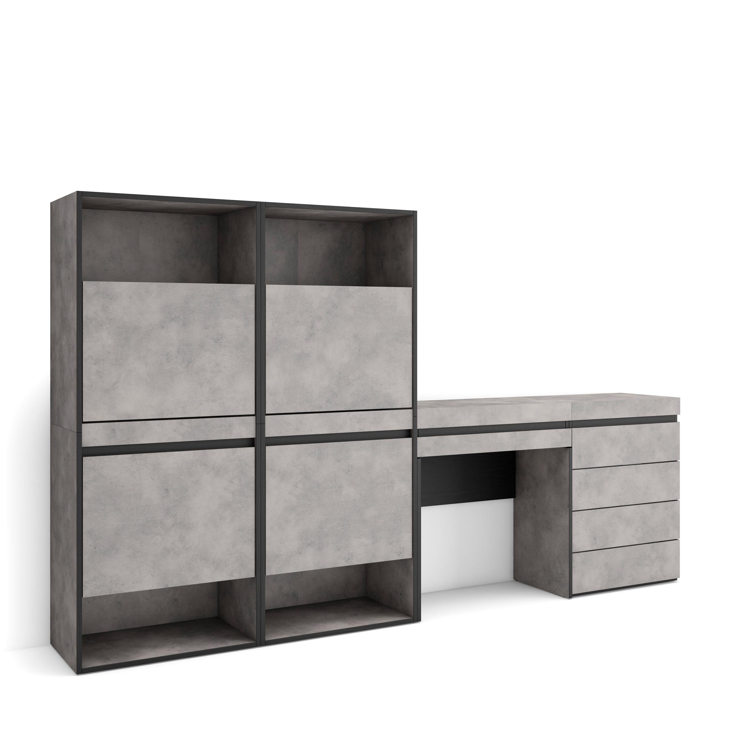 Scarpiera, 247x35x145cm, Camera da letto, Cassettiera, Tavolo da toeletta, grigio cemento RF3523