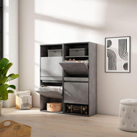 Scarpiera, 120x35x145cm, Camera da letto, Armadio, grigio cemento RF3522