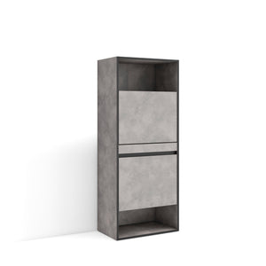 Scarpiera, 60x35x145cm, Camera da letto, Armadio, grigio cemento RF3516