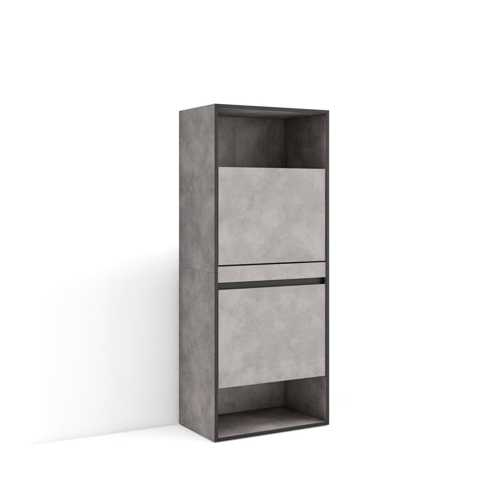 Scarpiera, 60x35x145cm, Camera da letto, Armadio, grigio cemento RF3516