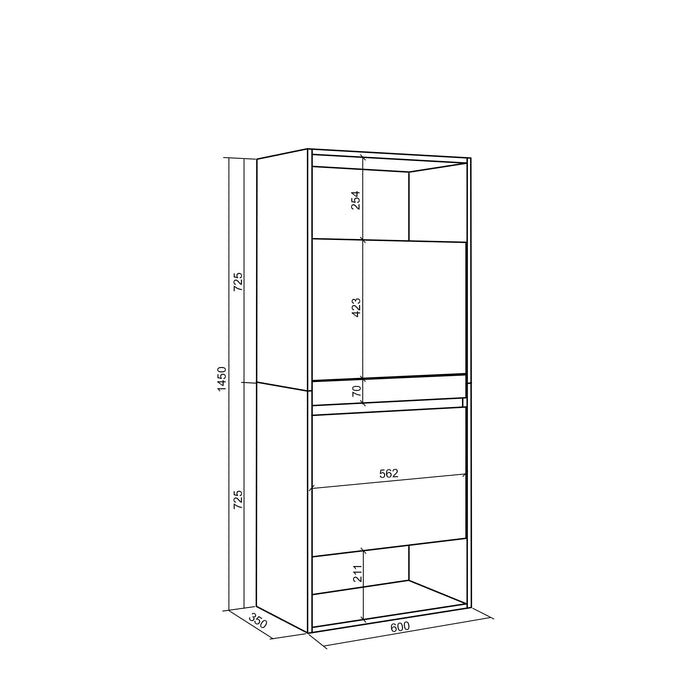 Scarpiera, 60x35x145cm, Camera da letto, Armadio, grigio cemento RF3516