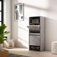 Scarpiera, 60x35x145cm, Camera da letto, Armadio, grigio cemento RF3516