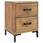 Comodino | Armadio da Notte | Mobiletto da notte Marrone 36x30x45 cm in Legno Massello di Pino