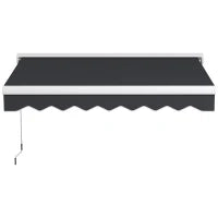 Tenda Parasole con Estensione Elettrica o Manuale, Telecomando Incluso, Telaio in Alluminio, 2.5 x 2 m, Grigio