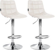 Set di 2 sgabelli da bar Jerry in similpelle bianco,cromo