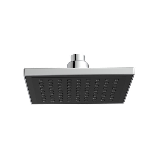 Soffione quadro 16x16 cm cromato con faccia nera - Serie Square