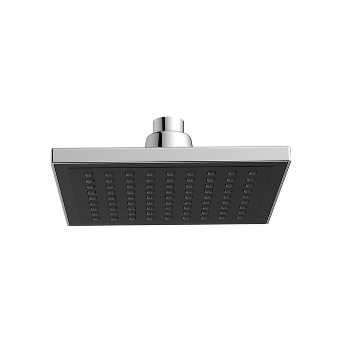 Soffione quadro 16x16 cm cromato con faccia nera - Serie Square