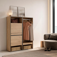 Scarpiera, 120x35x145cm, Camera da letto, Armadio Aperto, colore Rovere RF3538