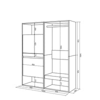 Scarpiera, 120x35x145cm, Camera da letto, Armadio Aperto, colore Rovere RF3538