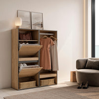 Scarpiera, 120x35x145cm, Camera da letto, Armadio Aperto, colore Rovere RF3538