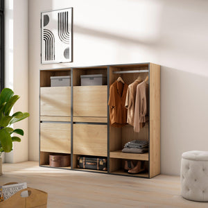 Scarpiera, 180x35x145cm, Camera da letto, Armadio Aperto, colore Rovere RF3549