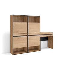 Scarpiera, 190x35x145cm, Camera da letto, Tavolo da toeletta, colore Rovere RF3544